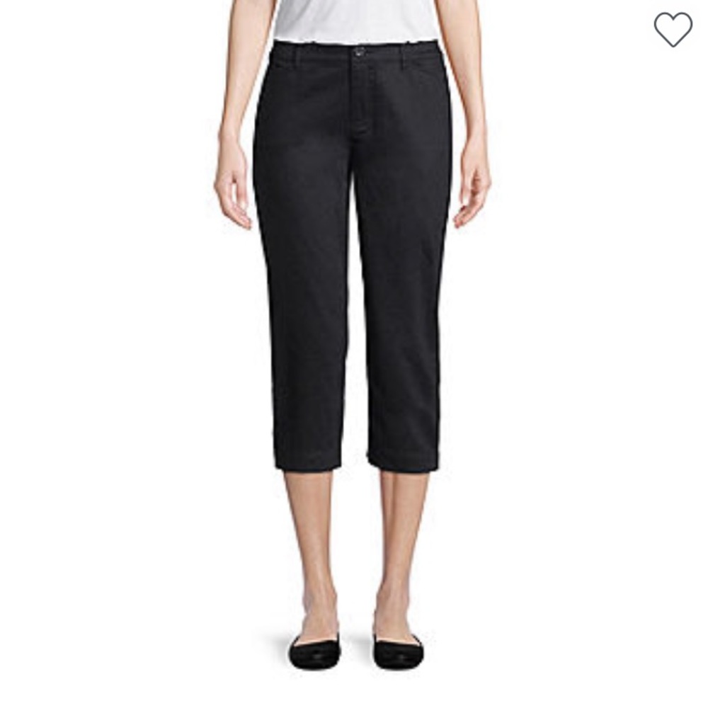 St Johns Bay Black Secretly Slender Capris, size 14 NEW